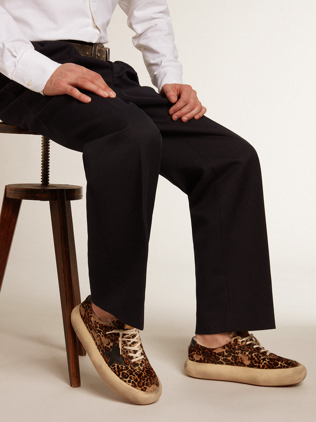 Scarpe Space-Star Uomo in cavallino animalier e fodera in shearling