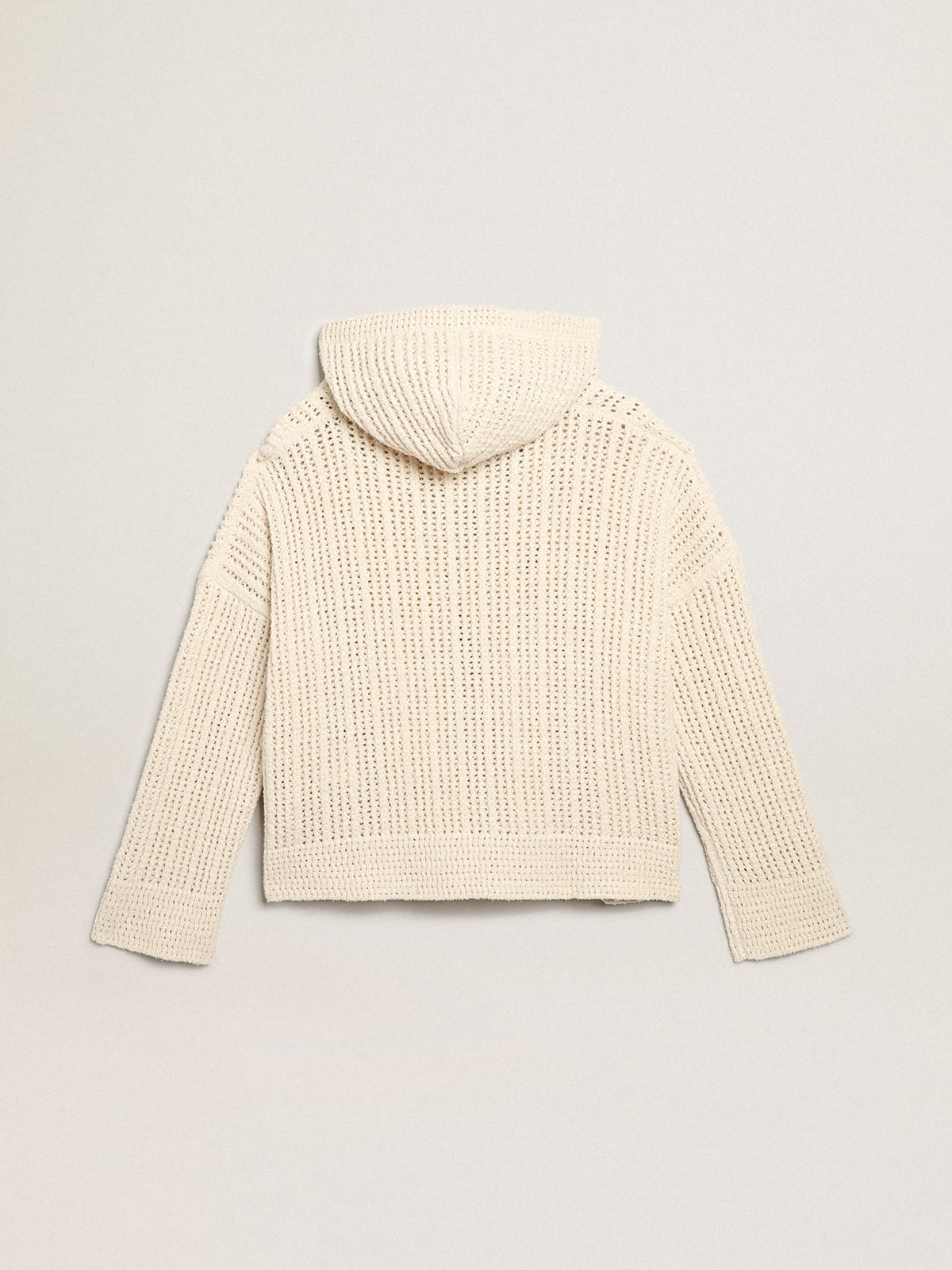 Maglia con cappuccio in cotone di color papiro