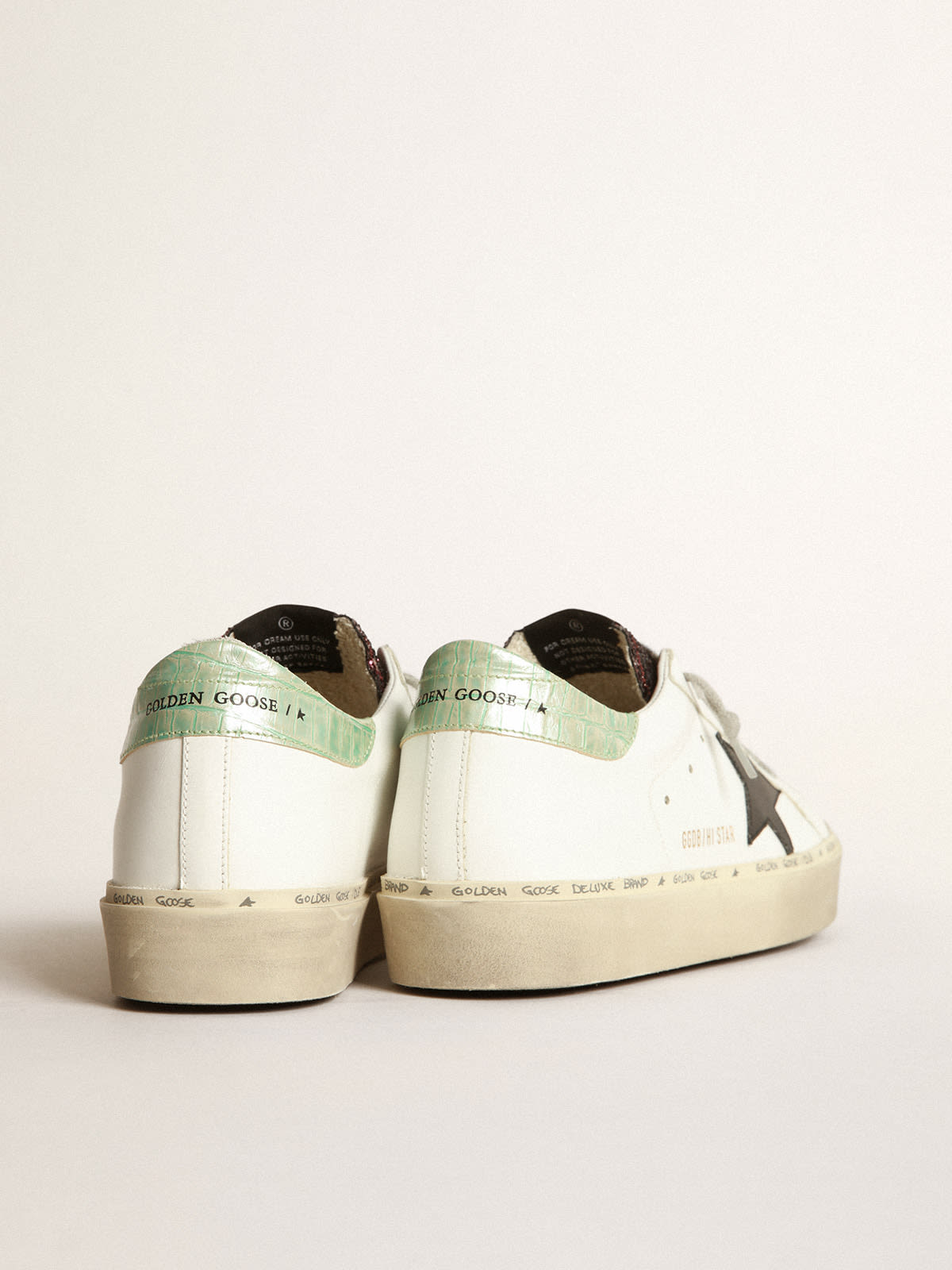 Sneakers Hi-Star bianche con inserto in glitter e stella nera
