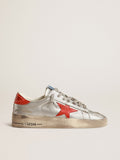 Stardan Donna in pelle laminata con inserti in glitter rossi