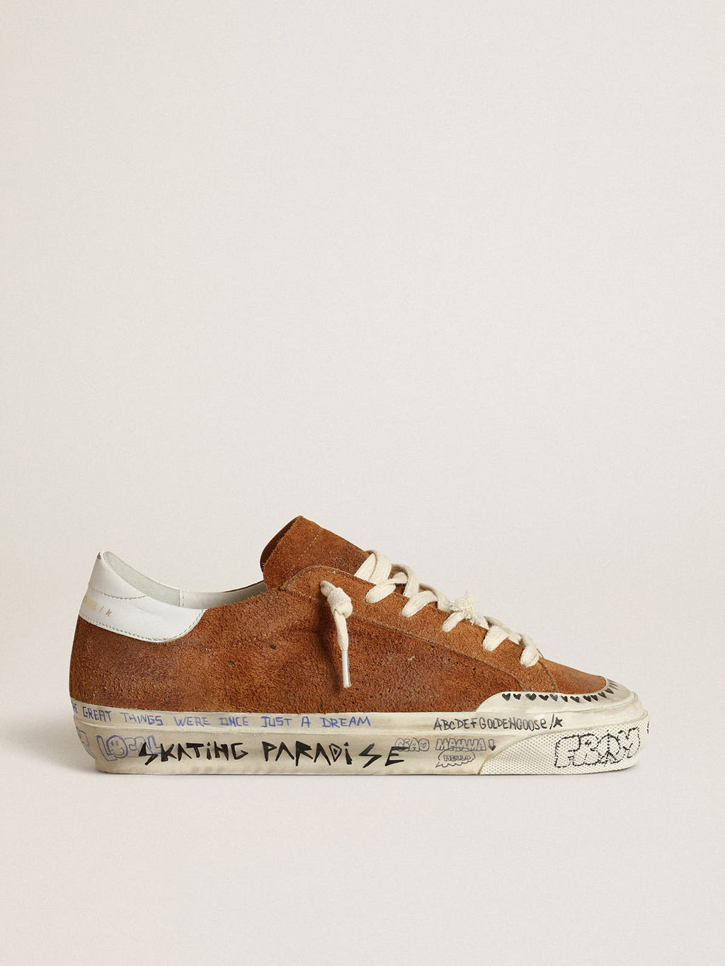 Super-Star Donna LTD in suede color cuoio con stella traforata