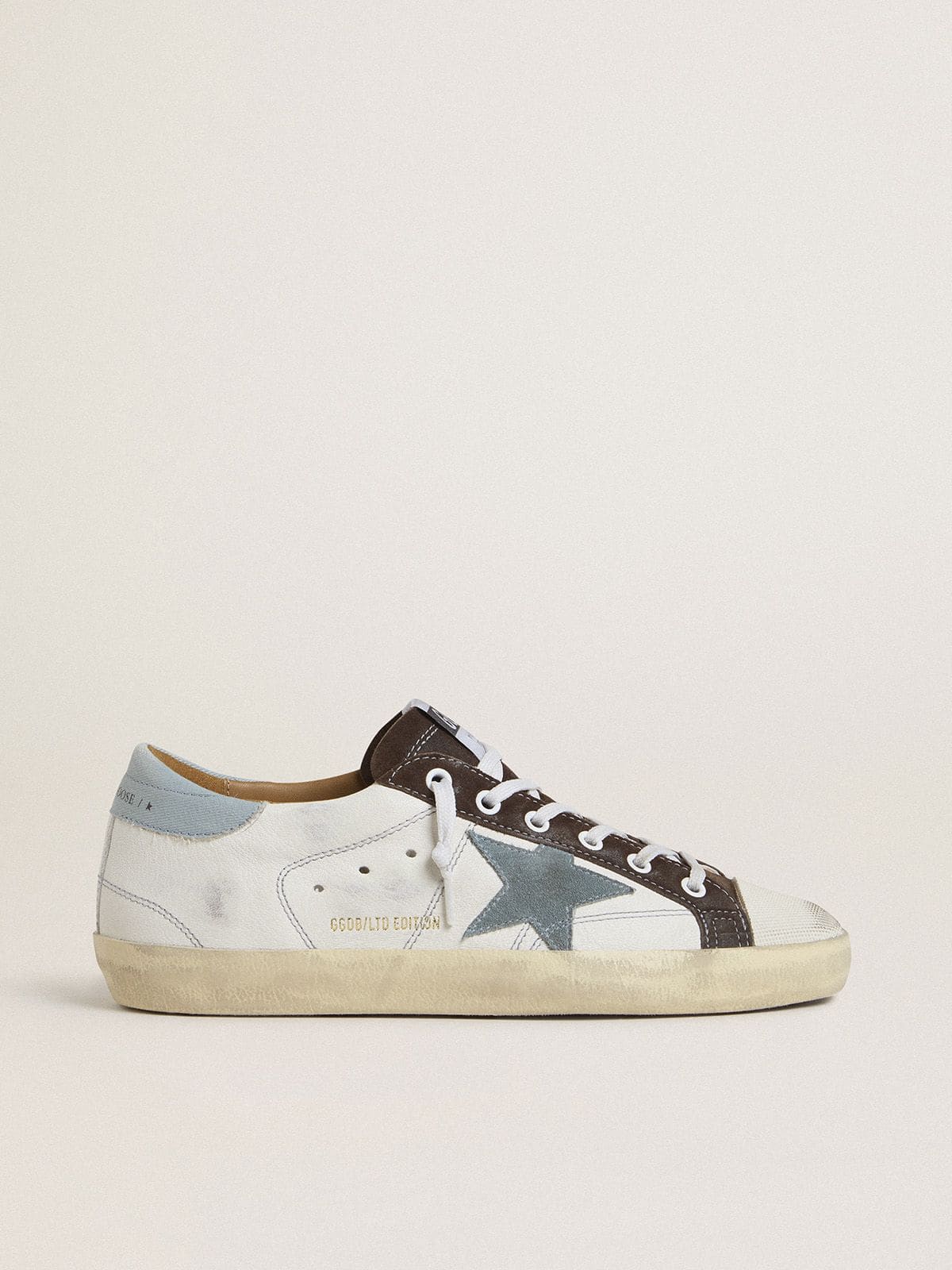 Women’s Super-Star LTD with light blue suede star and light blue canvas heel tab