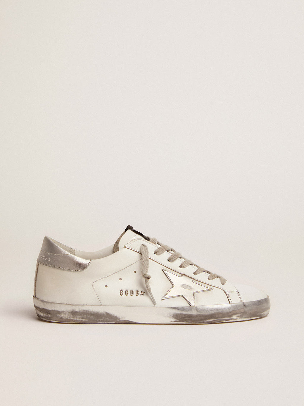 Sneakers Super-Star con stella e talloncino in glitter