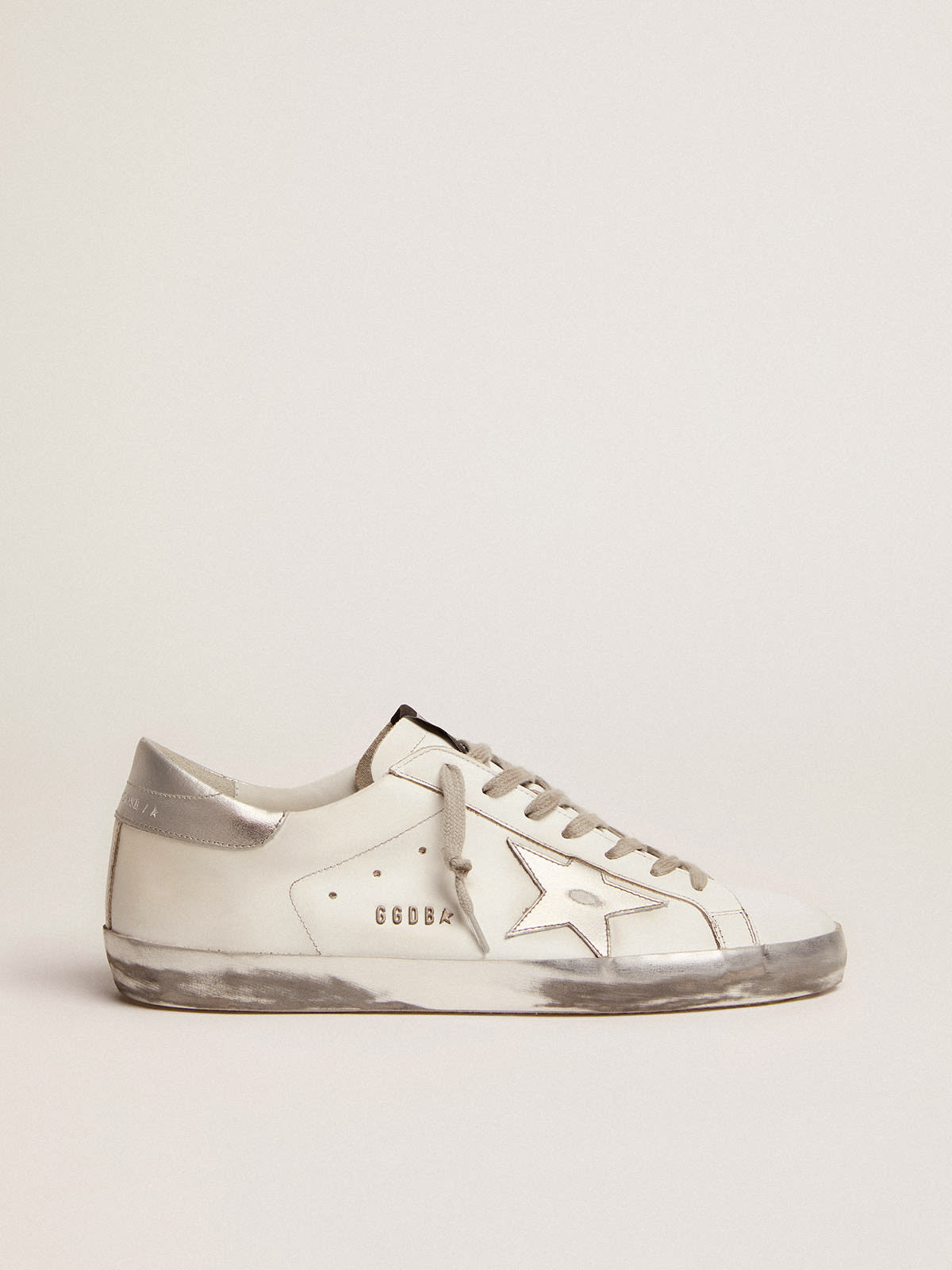 Sneakers Super-Star con stella e talloncino in glitter