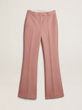 Pantalone in tessuto sartoriale color rosa