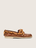 Women's Cruise loafers in tobacco-colored leather with orange hiking laces