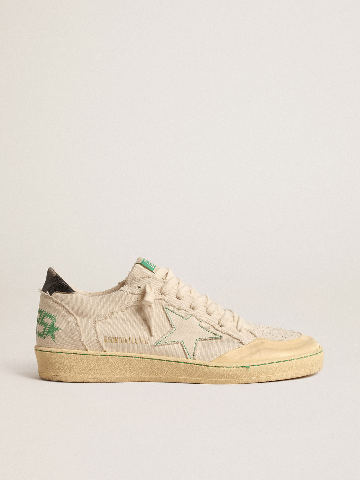 Ball Star con stella in canvas vaniglia e talloncino in pelle