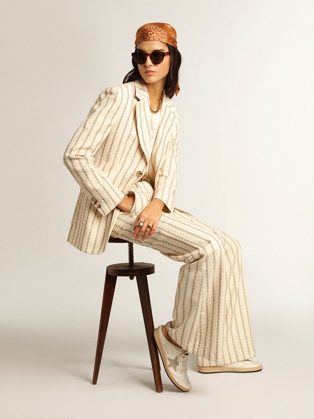 Ball Star Sabot in nappa con stella in suede grigio ghiaccio