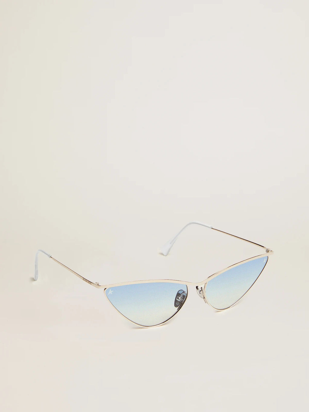 Sunframe Scarlett modello cat eye con montatura argento e lenti azzurre