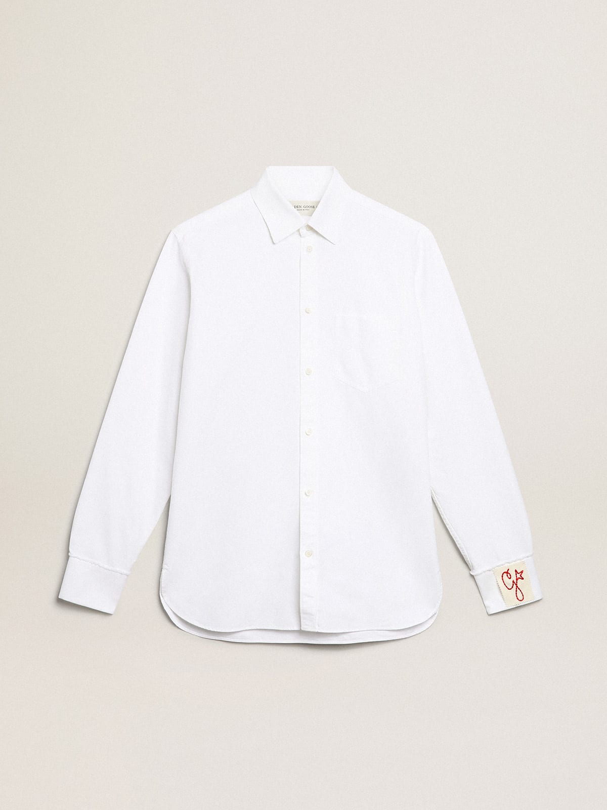 Camicia di colore bianco in cotone