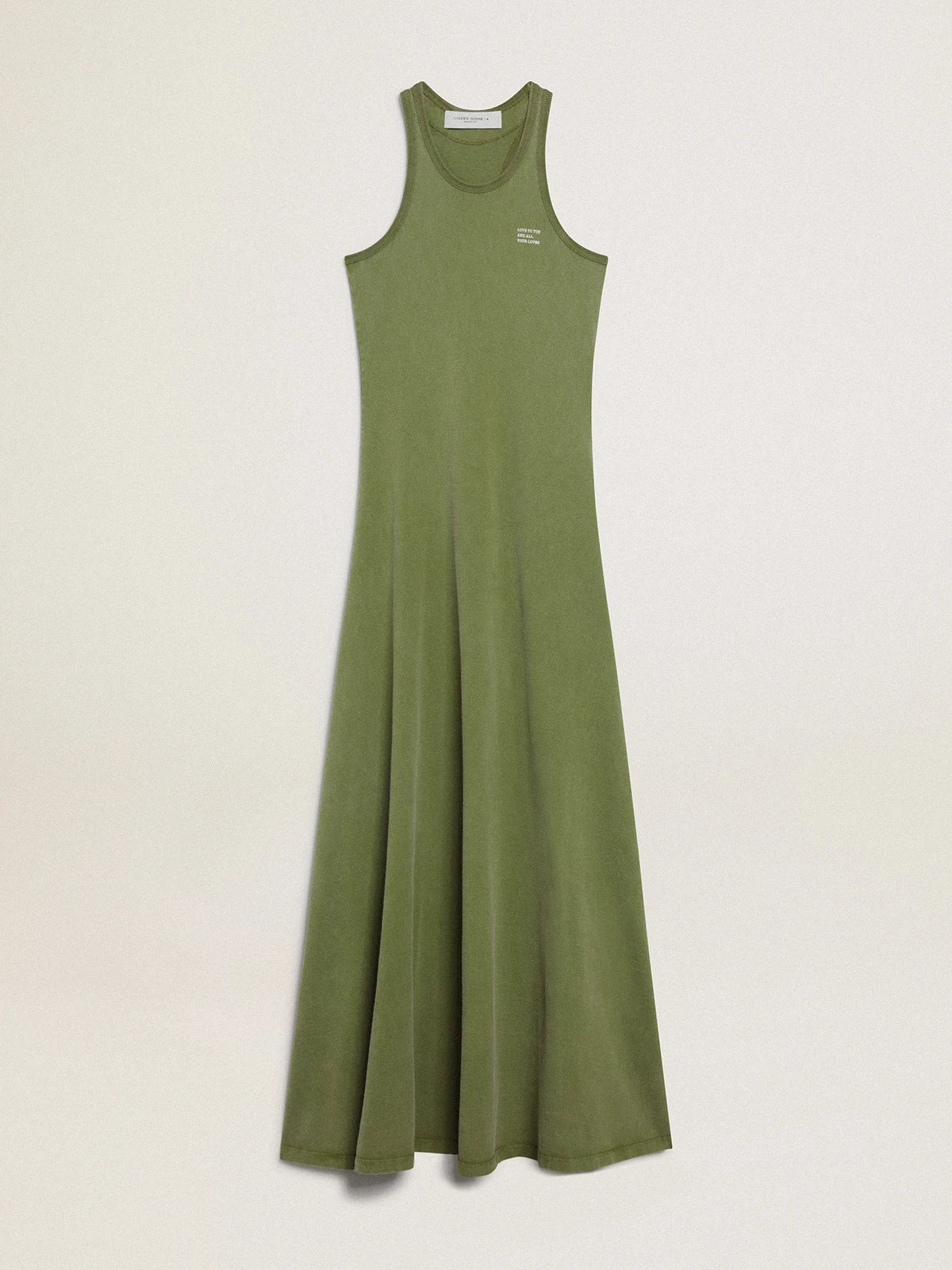 Vestito a canotta di color pesto