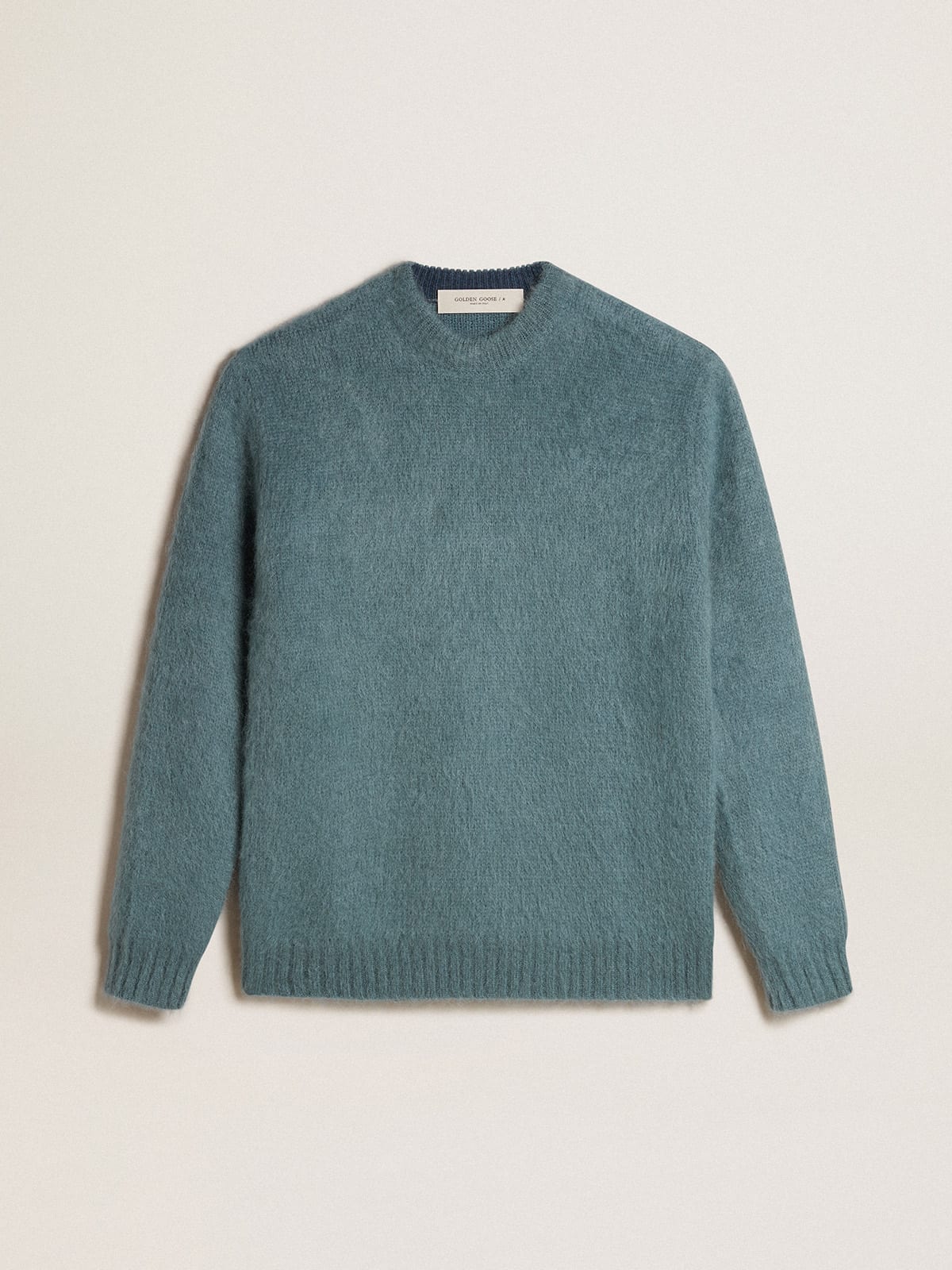 Maglione in mohair color azzurro polvere