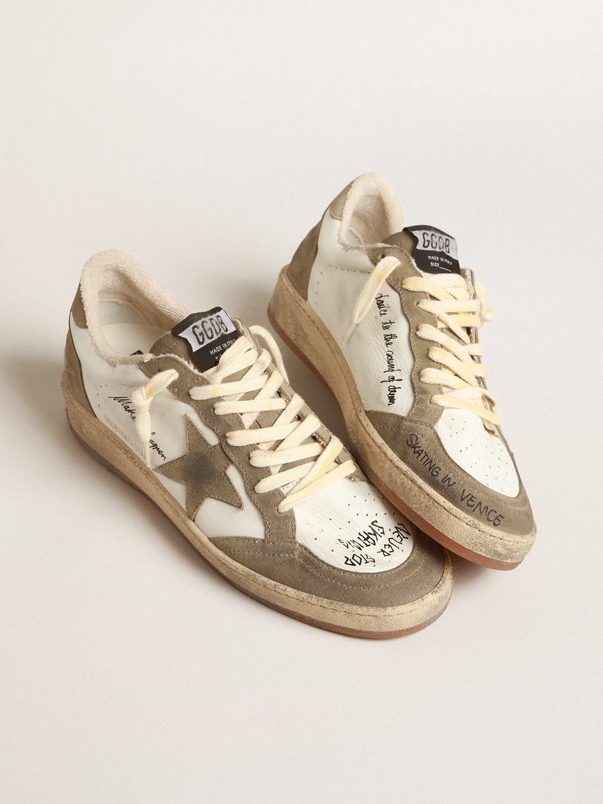 Ball Star Uomo con stella e talloncino in suede tortora