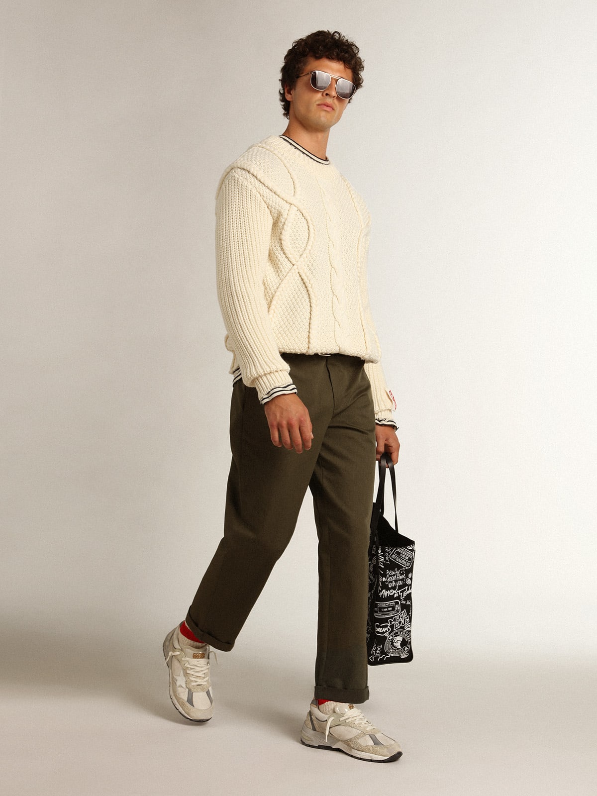 Pantalone chino Golden Collection color verde militare