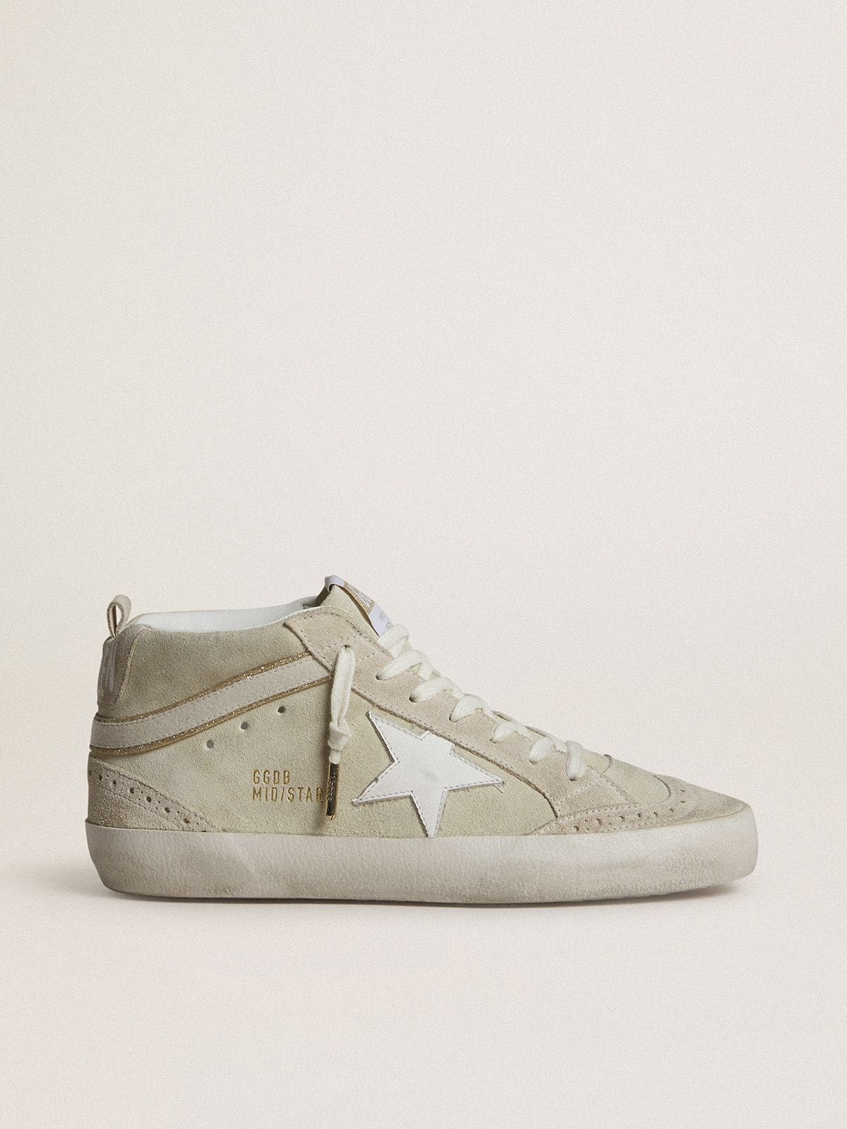 Mid Star in light gray suede with white leather star