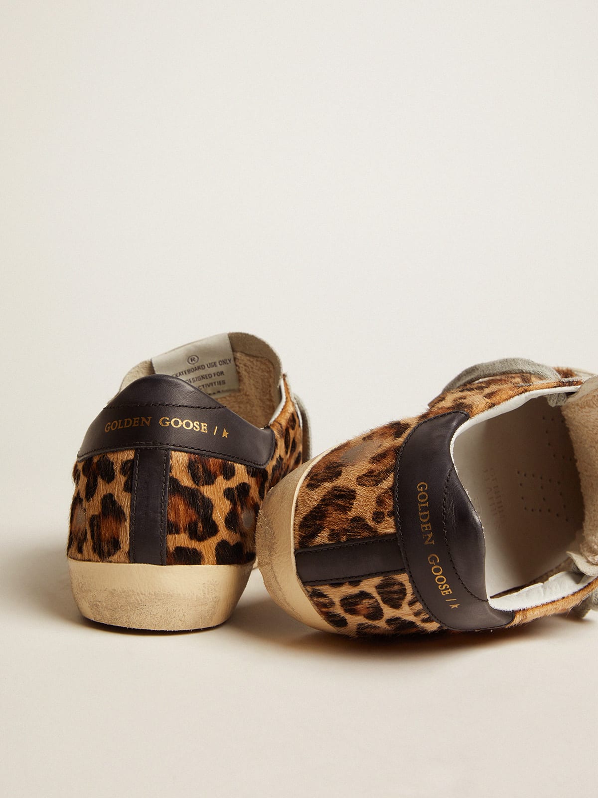 Sneakers Super-Star in pelle stampa leopardata floc