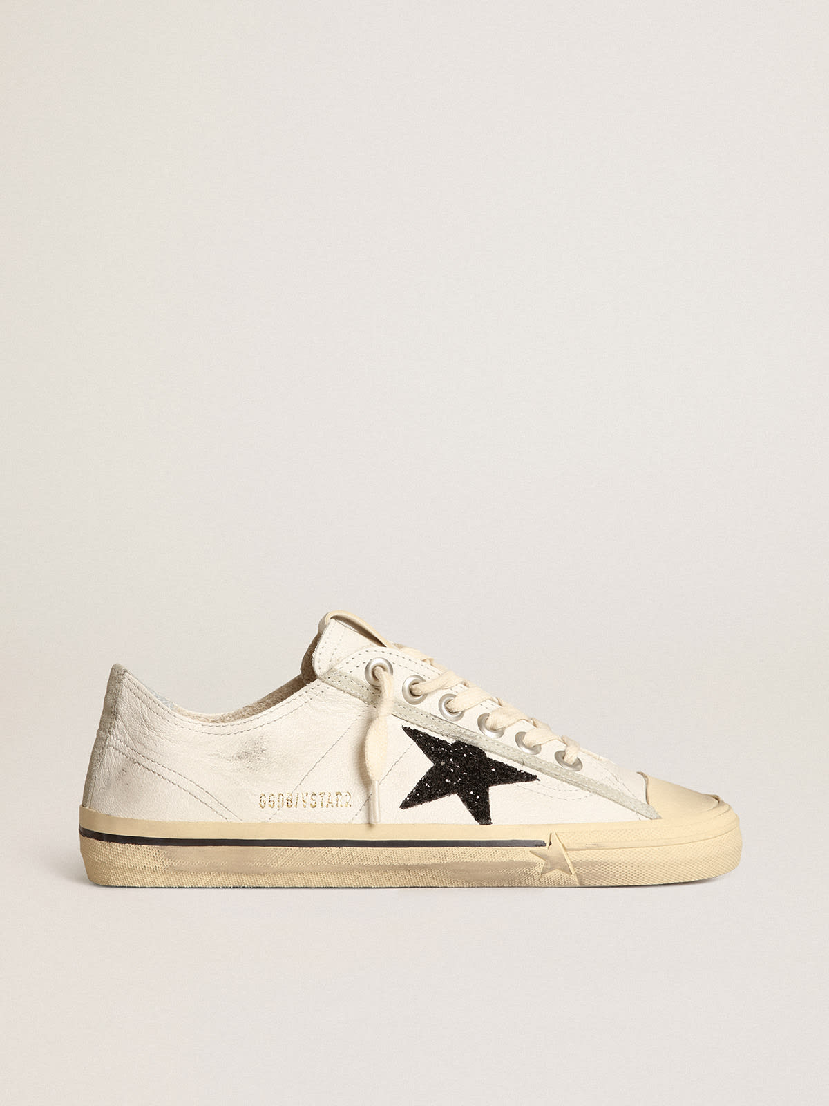 V-Star in nappa bianca con stella in glitter neri