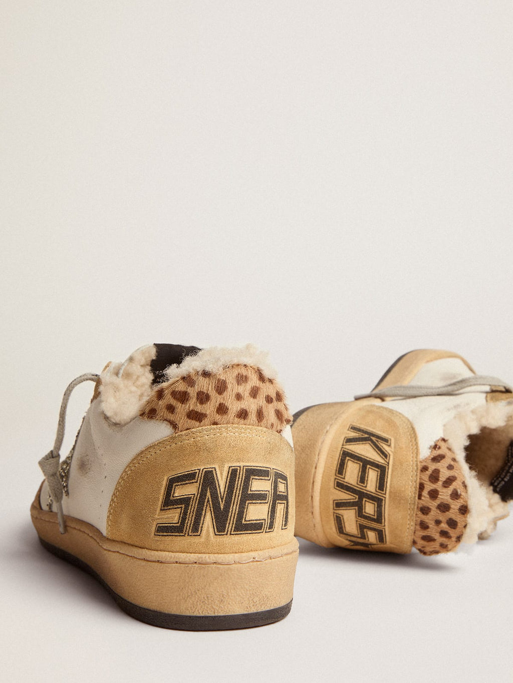Ball Star in nappa con stella in glitter e fodera in shearling