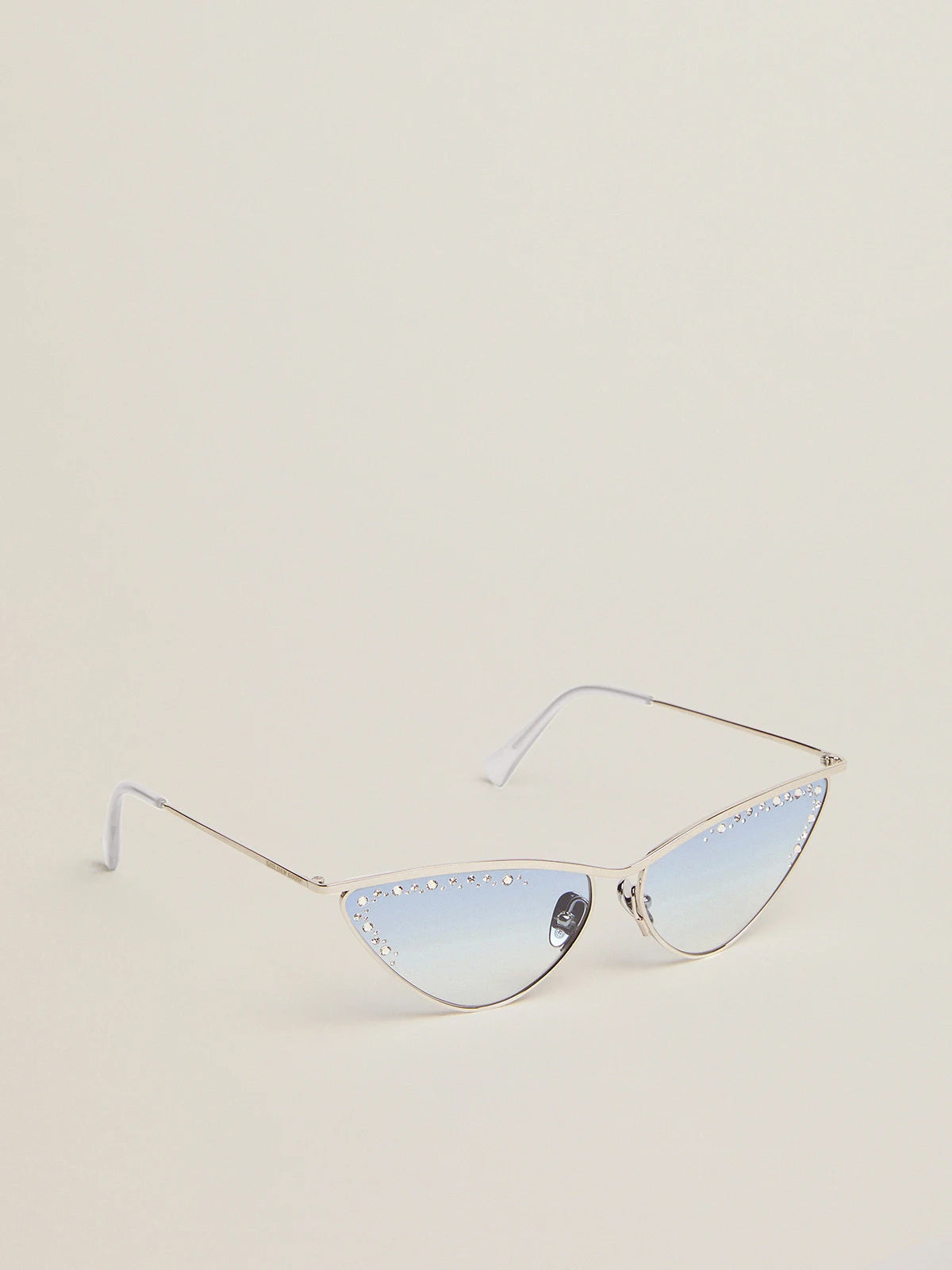 Sunframe Scarlett modello cat eye con montatura argento e cristalli