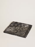 Foulard Collezione Golden di colore grigio antracite con motivo paisley