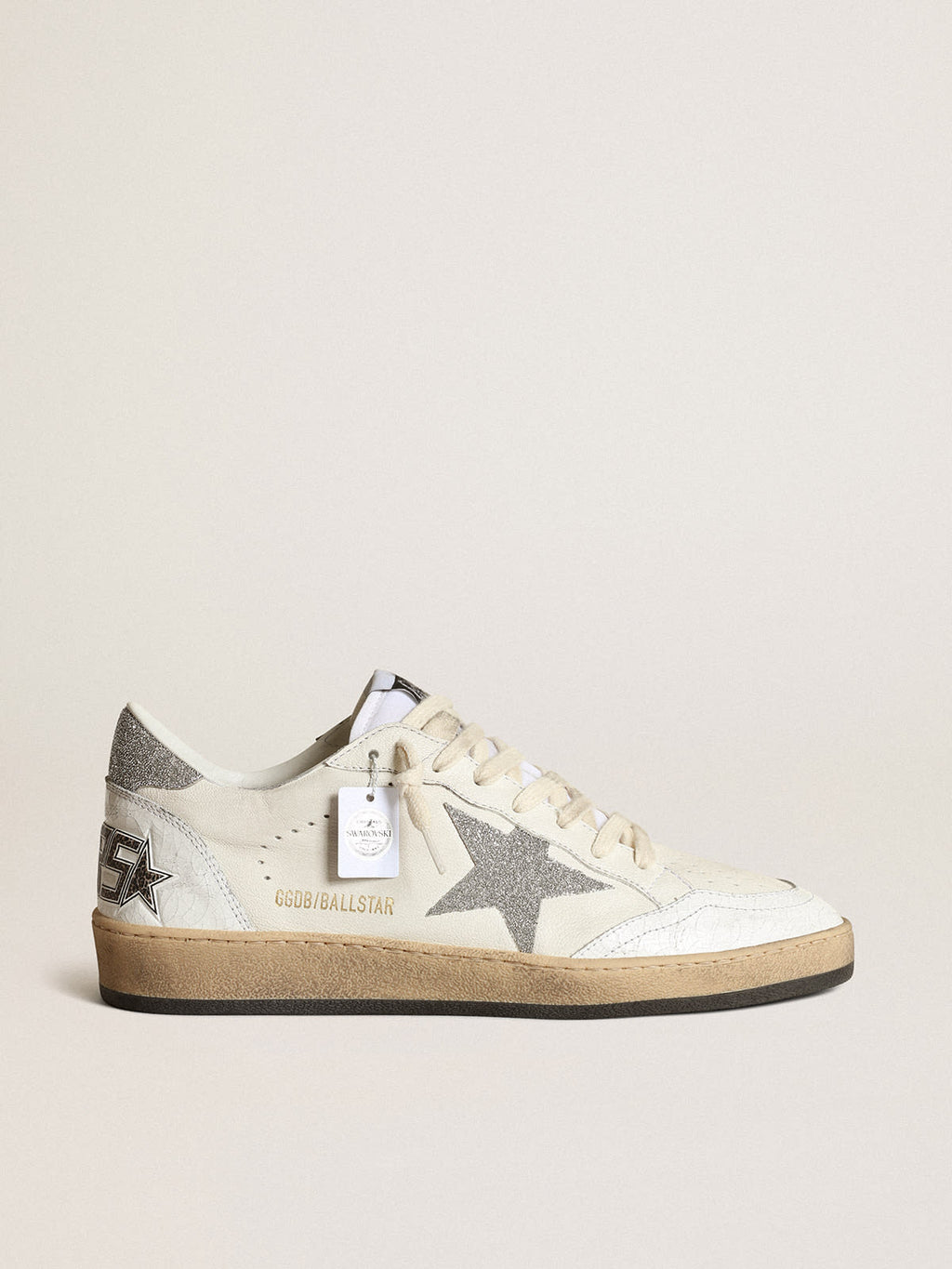 Ball Star bianca con stella e talloncino in cristalli Swarovski