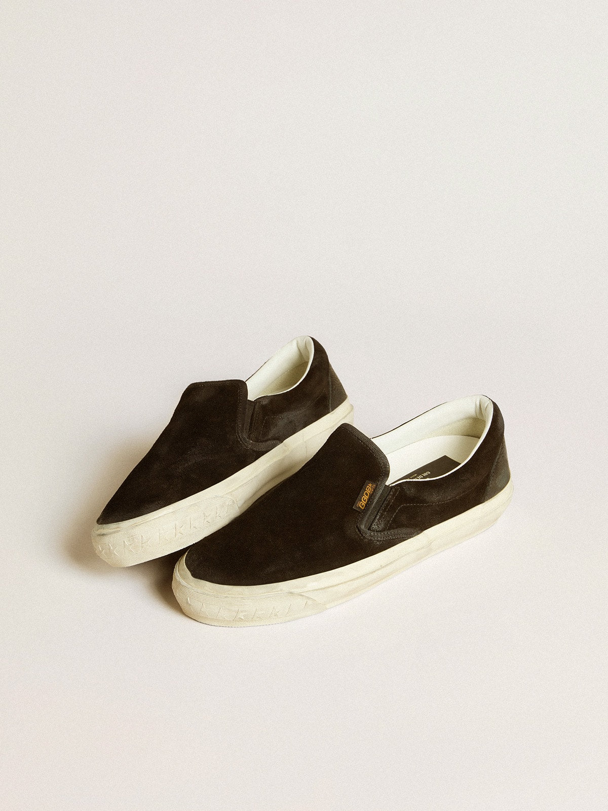 Men's VCE Penstar in black suede with black leather heel tab