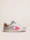 Sneaker Super-Star con paillettes e talloncino leopardato