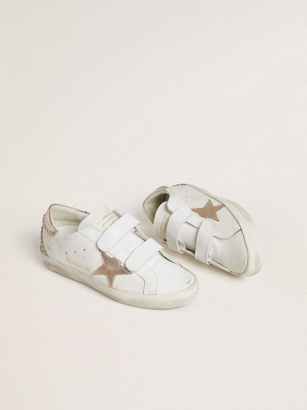 Women’s Old School LTD with rose gold metallic leather star and heel tab