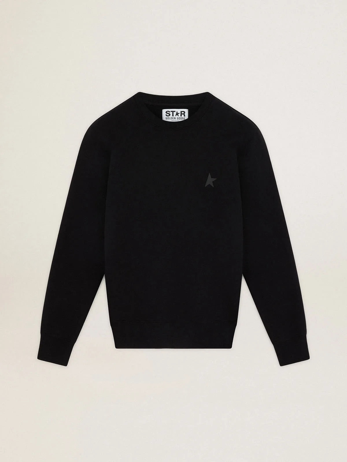 Felpa Archibald Collezione Star di colore nero con stella ton sur ton sul davanti