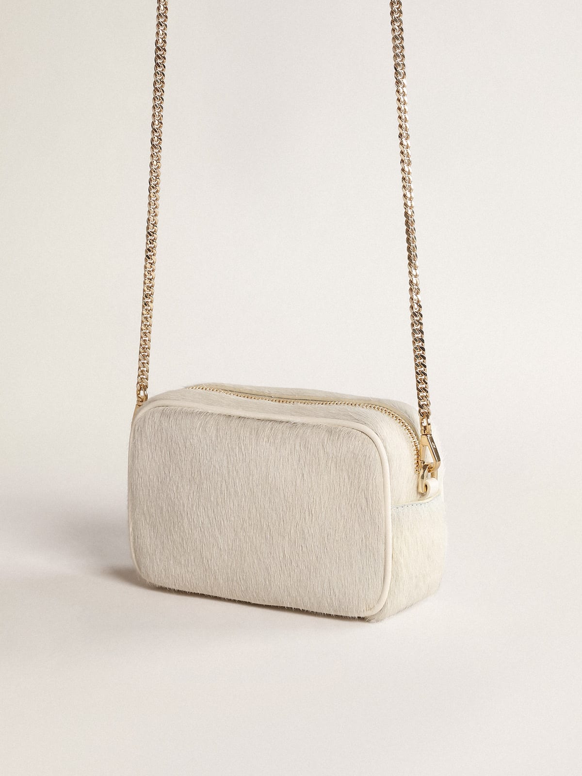 Mini Star Bag in pelle color bianco heritage con stella ton sur ton