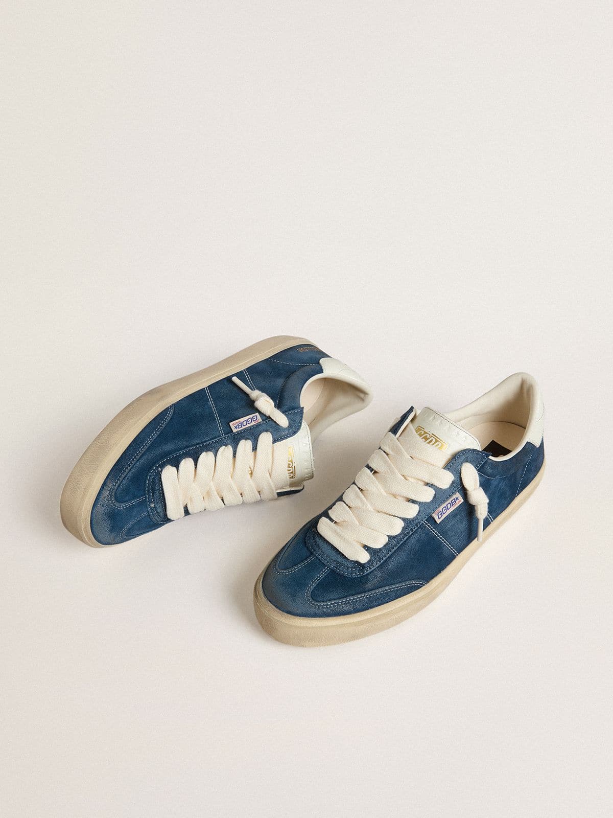 Men's Soul Star in blue suede with white leather heel tab