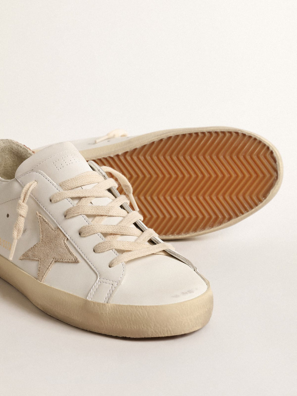Super-Star con stella in suede e talloncino in glitter rosa pesca