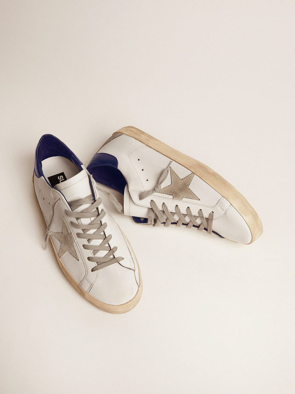 Sneakers Super-Star uomo stella in suede talloncino blu