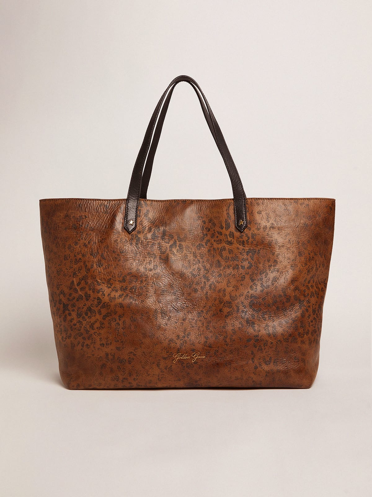 Borsa Pasadena Bag con stampa leopardata e manici neri a contrasto