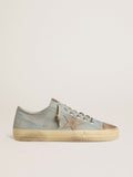 Men's V-Star in light blue canvas with dove-gray leather star