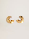 Gold hoop earrings with crystals
