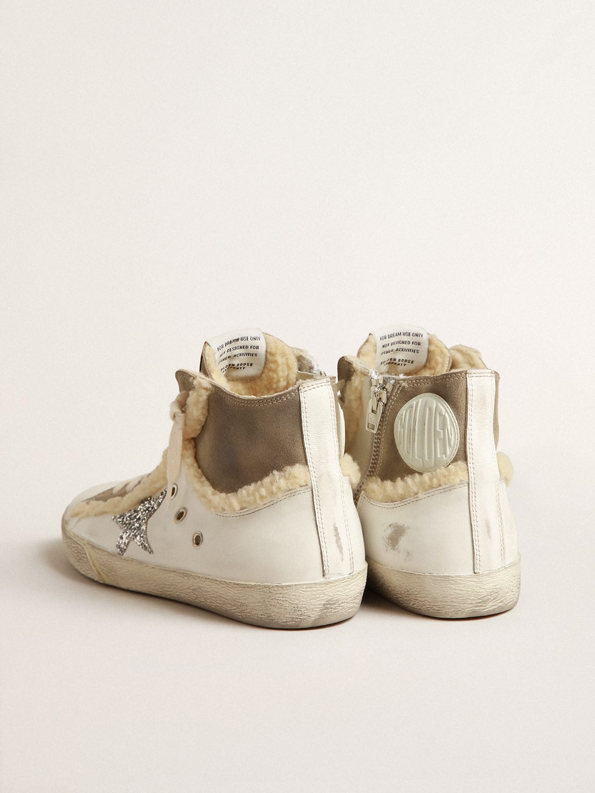 Francy in pelle e suede con stella in glitter argento