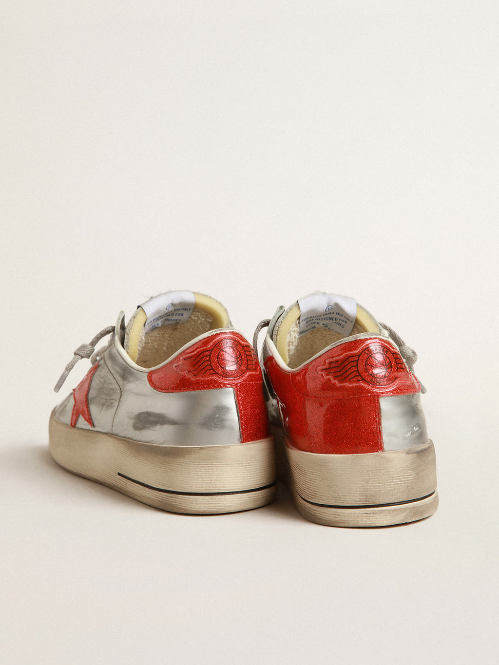 Stardan Uomo in pelle laminata con inserti in glitter rossi