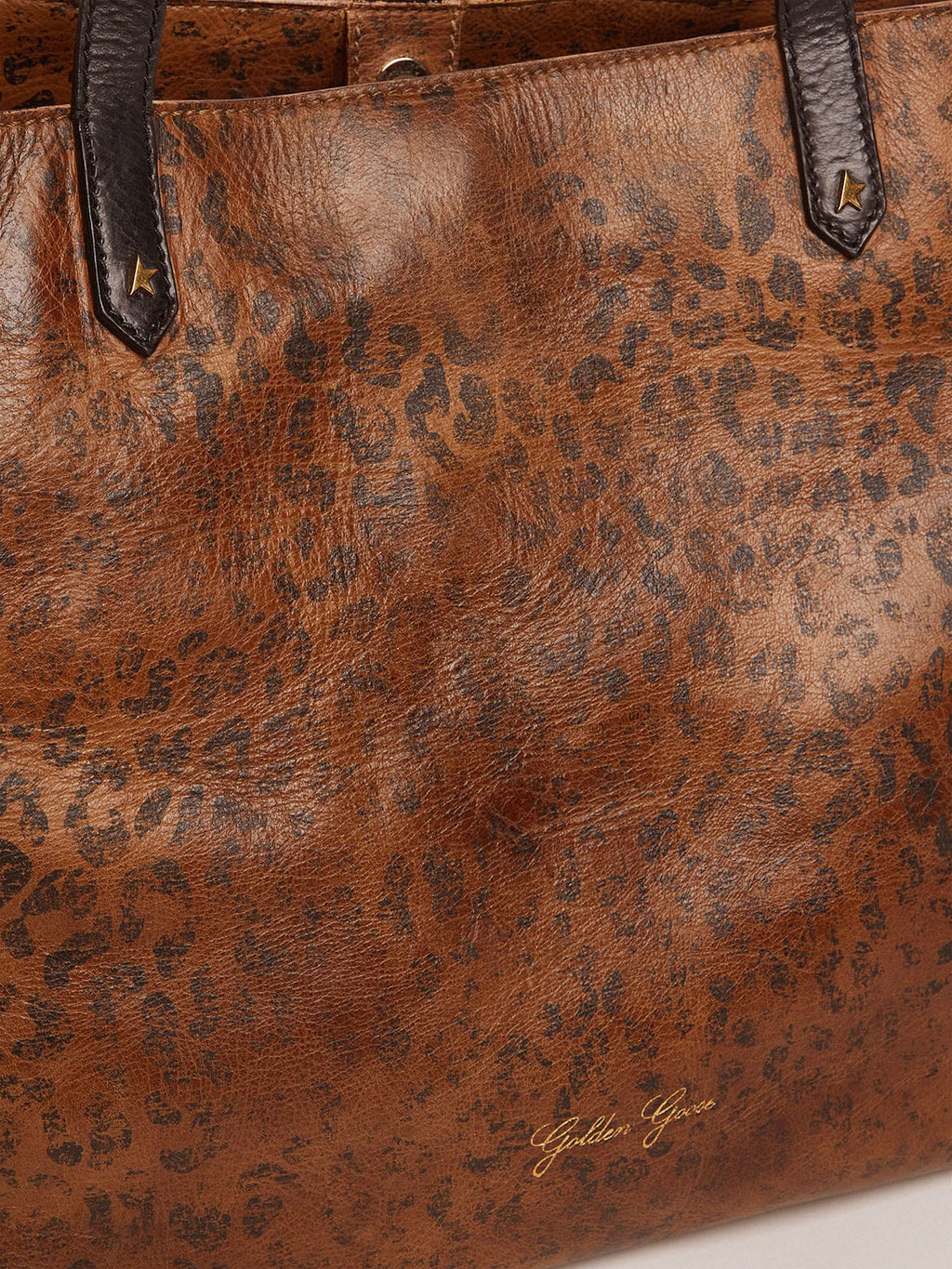 Borsa Pasadena Bag con stampa leopardata e manici neri a contrasto