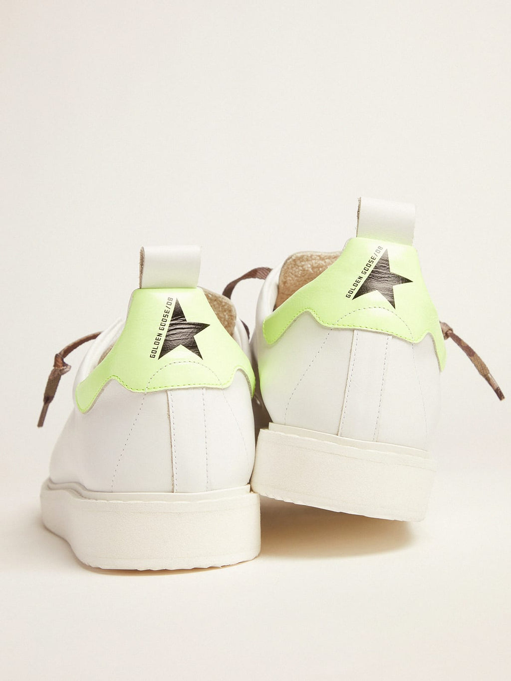 Sneaker Starter LTD bianche con talloncino giallo fluo