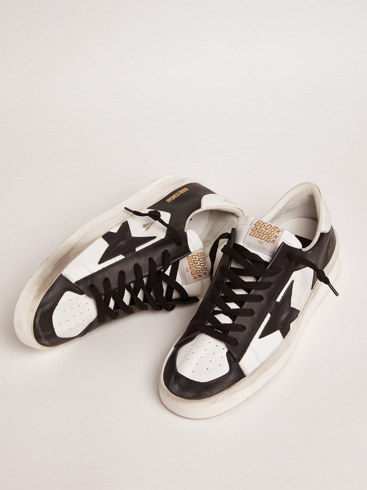 Sneaker Stardan uomo in pelle bianca e nera