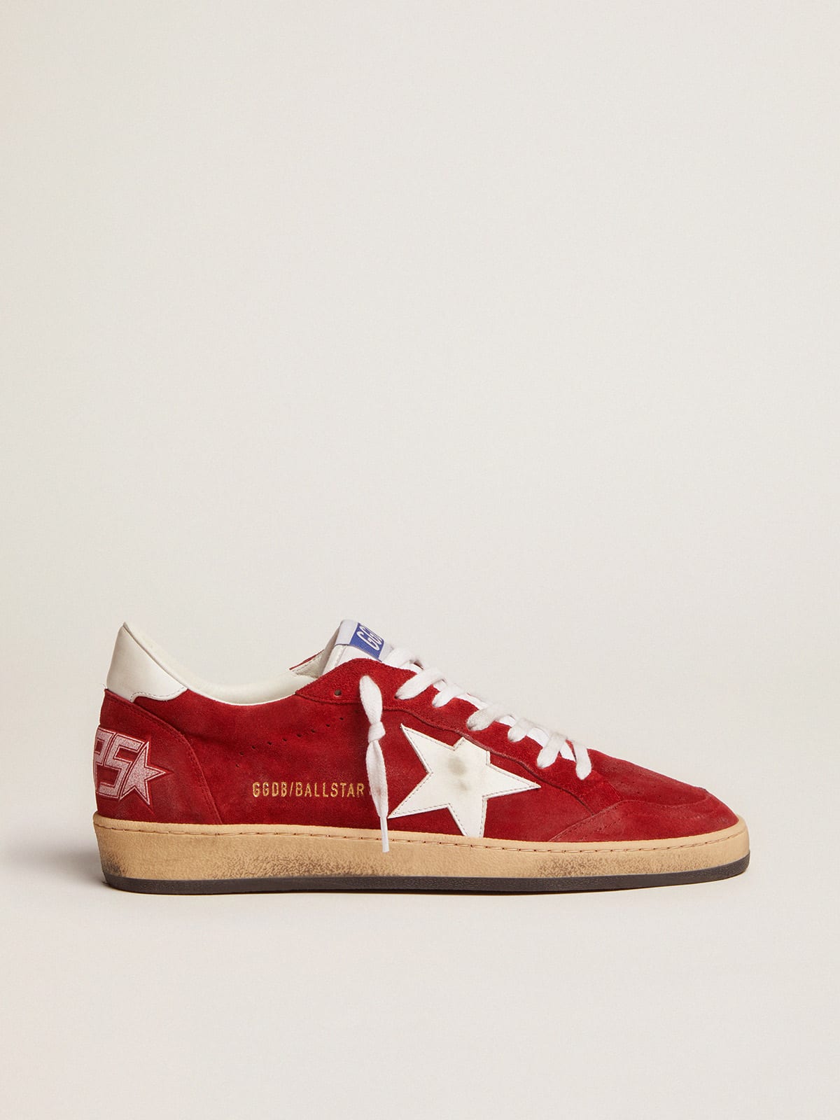 Ball Star Uomoin suede rosso con stella in pelle bianca