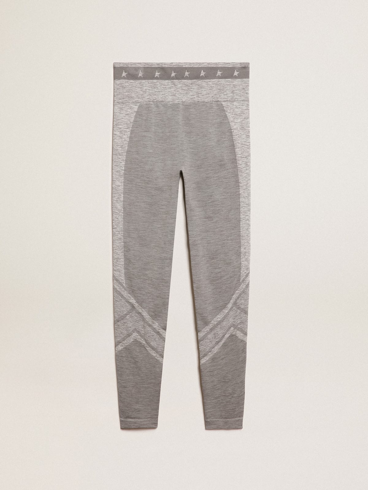 Leggins a mezza cucitura da donna di colore grigio melange