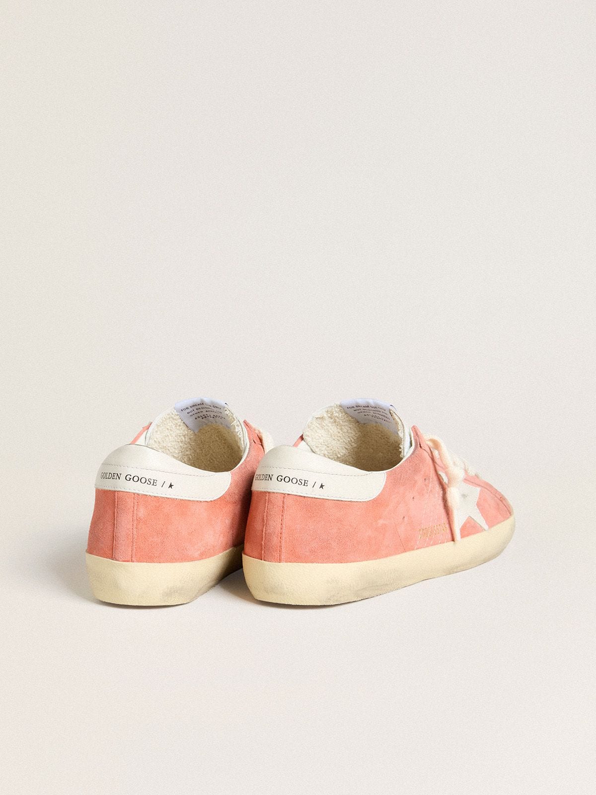 Men’s Super-Star in coral suede with white leather star and heel tab