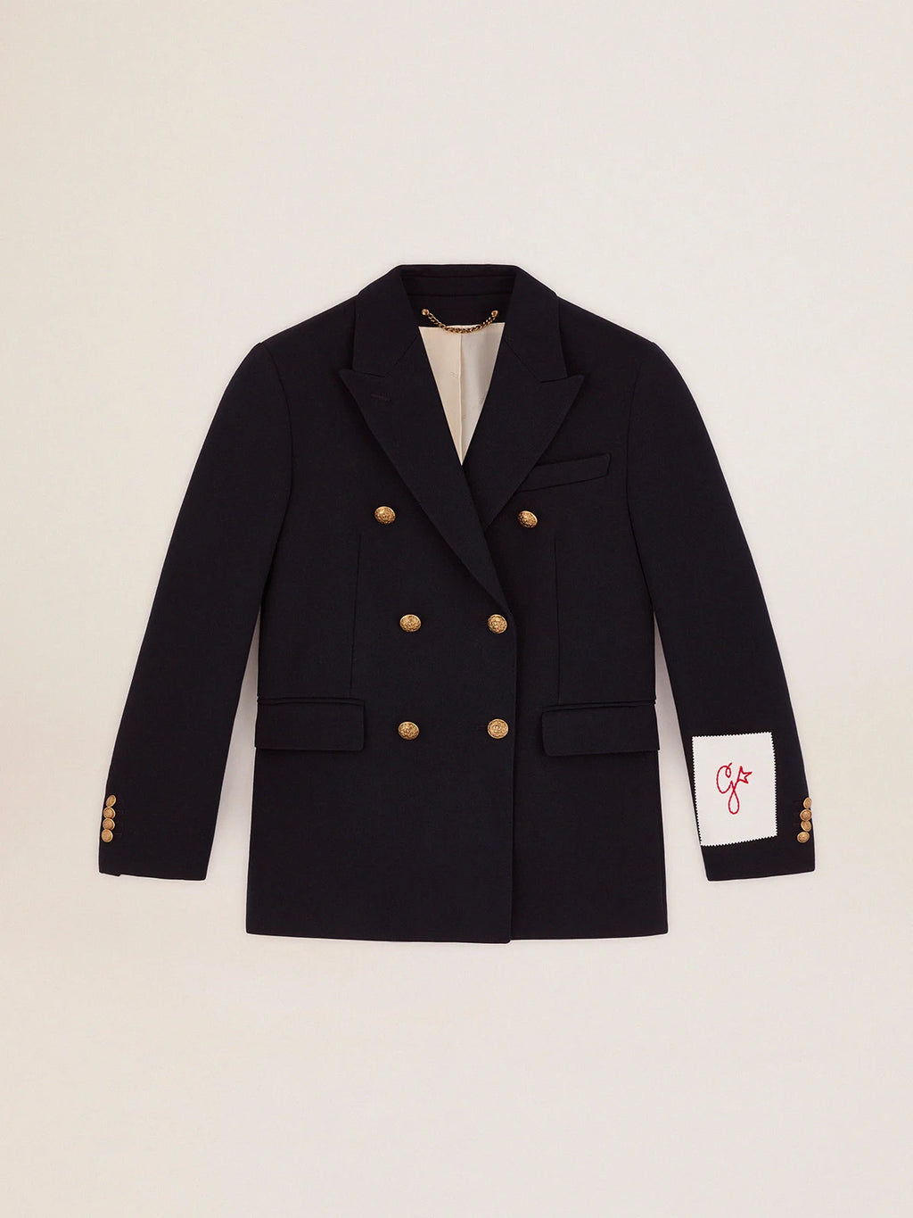 Blazer doppiopetto donna Collezione Golden di colore blu scuro con bottoni araldici dorati