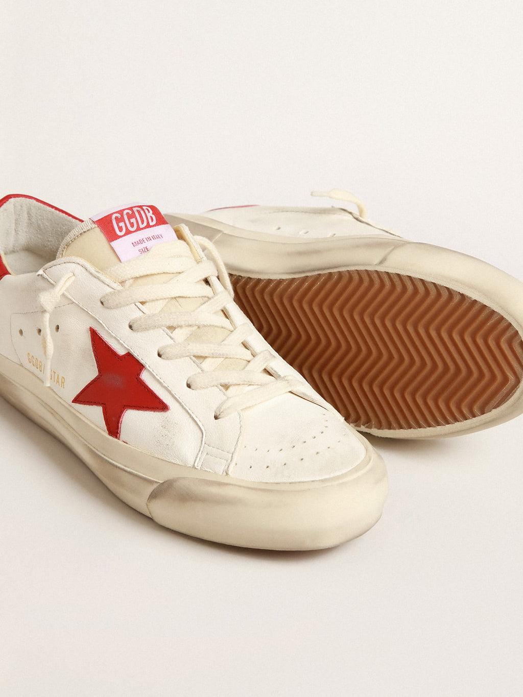 Super-Star Uomo LTD in nappa con stella e talloncino rossi