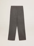 Pantalone jogging donna misto cashmere di colore grigio