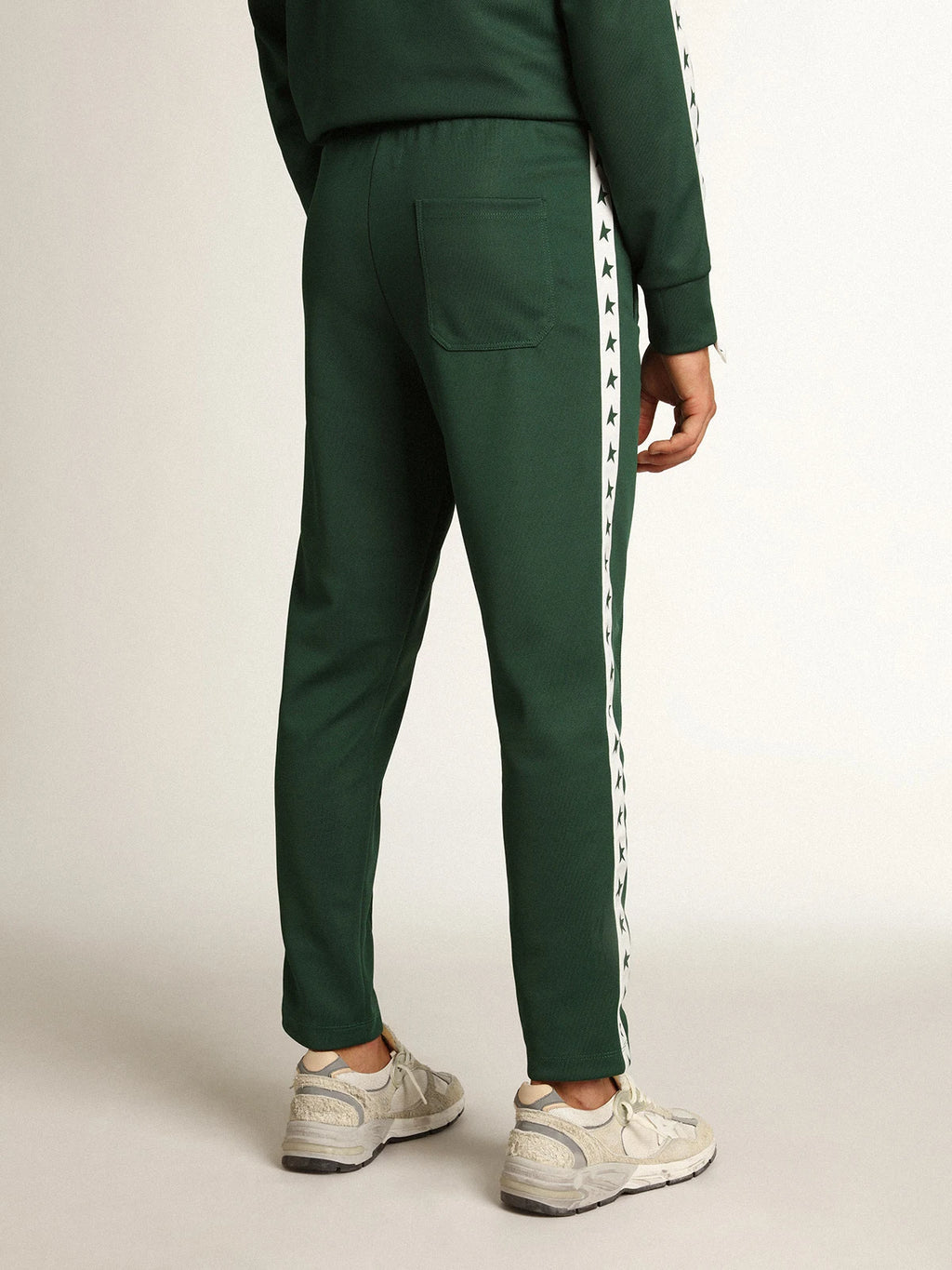 Pantalone jogging da uomo di colore verde con stelle sui lati