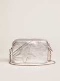 Borsa Mini Star Bag in pelle laminata color argento e stella ton sur ton