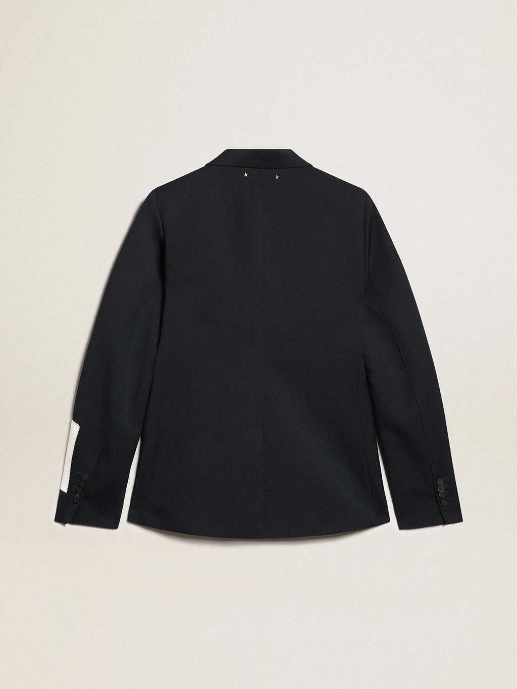 Blazer monopetto da donna in gabardine di lana blu scuro
